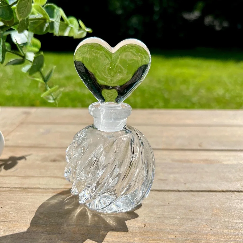Vintage Crystal Heart-Shaped Vanity Beauty Jewelry Set |  Set of 4